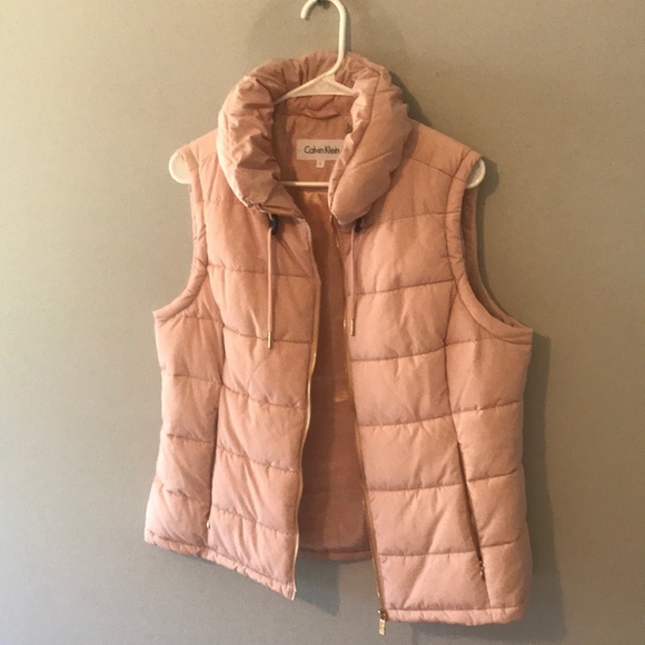 calvin klein pink puffer vest